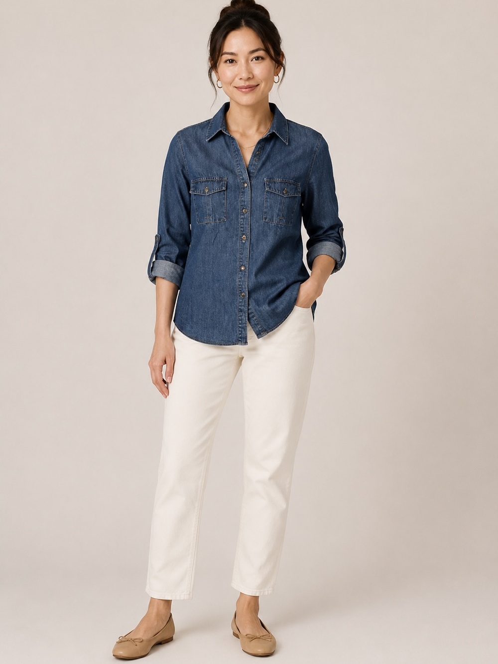 Christopher & Banks Blue Denim Top  FAST SHIP